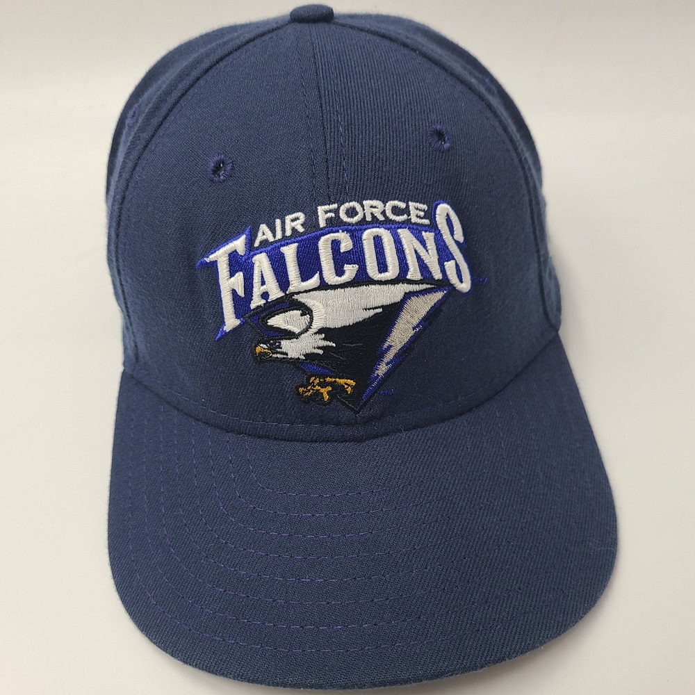Vintage Air Force Falcons Hat Fitted 7 1/2 New Era Blue NCAA Academy Wool Blend